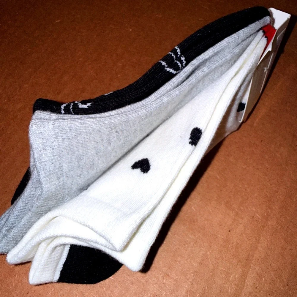 A New Day Low-Cut Socks Women Size 4-10 NEW 3 Pairs Bow Heart Cotton Blend